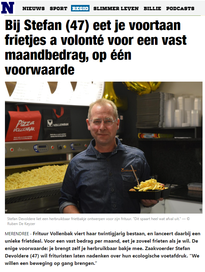 Vollenbak in Nieuwsblad